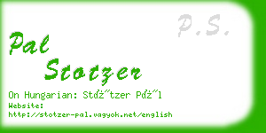 pal stotzer business card